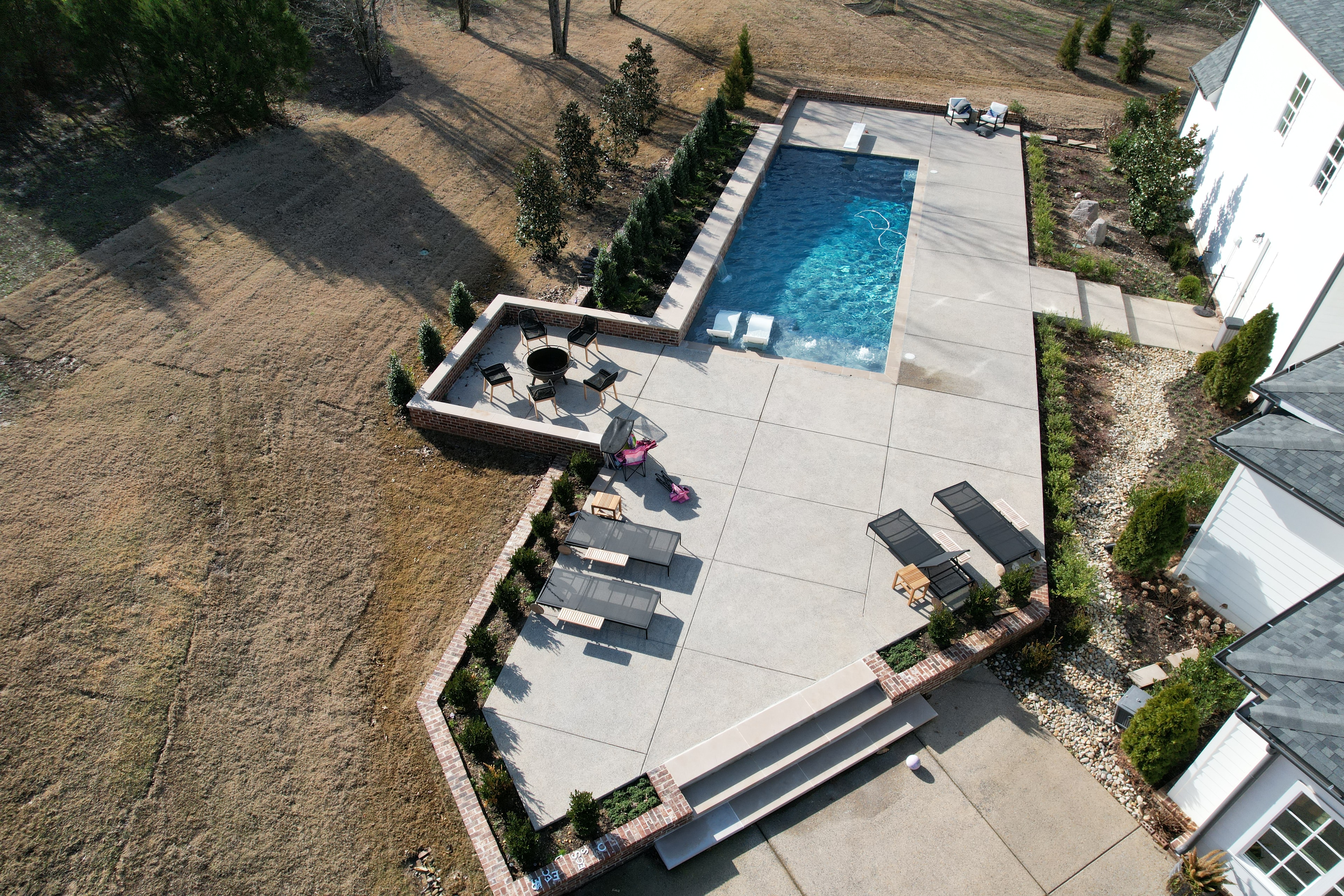 Stamped concrete patio
