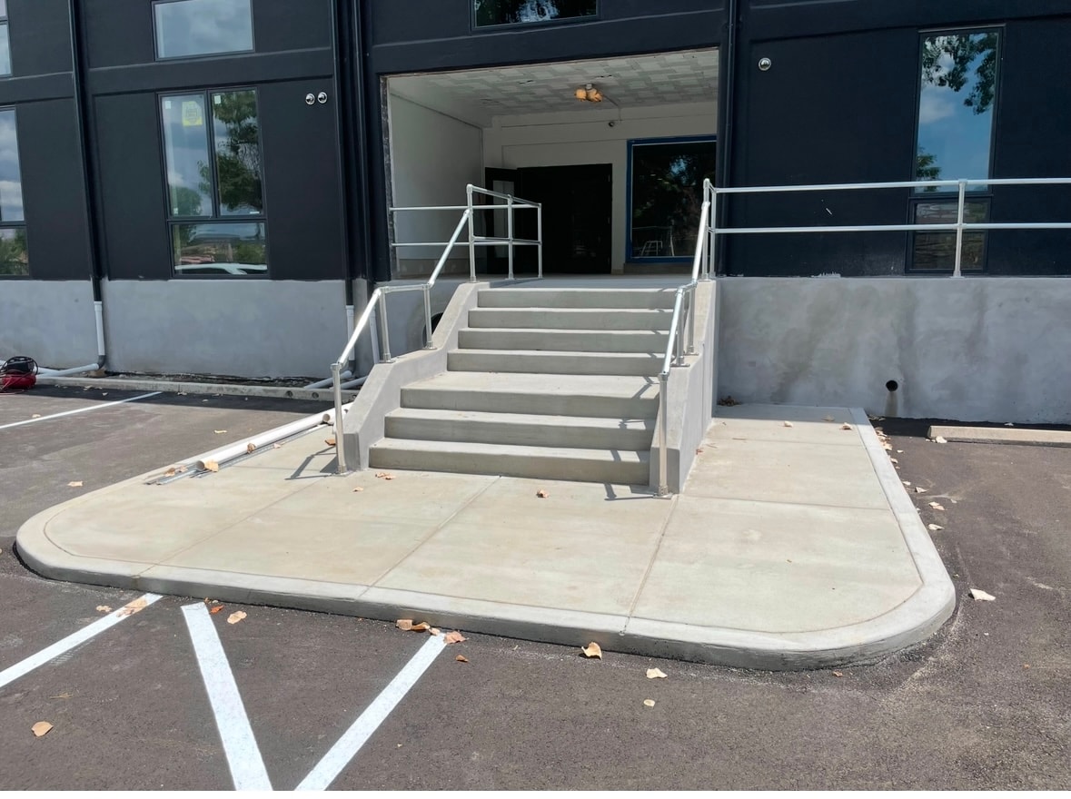 Concrete steps and entryway